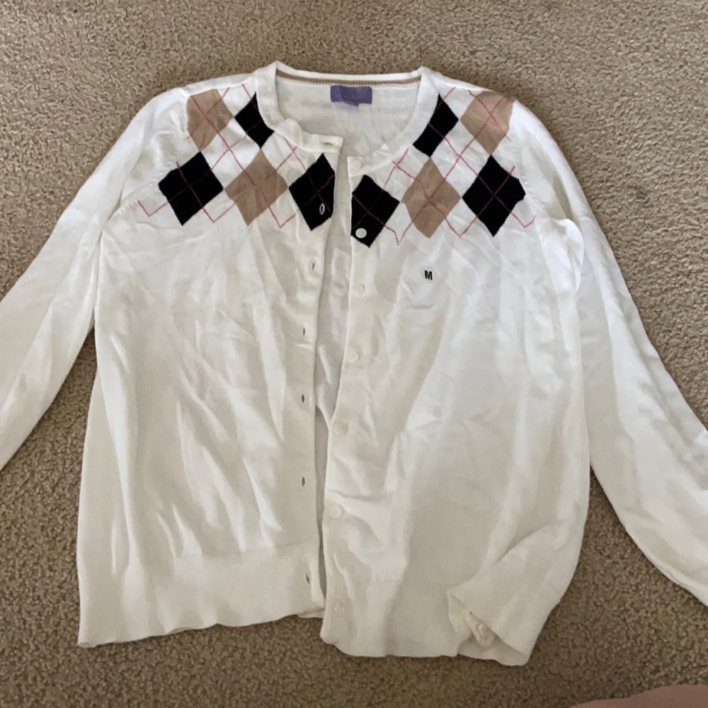 Argyle cream cardigan